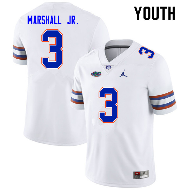 Youth #3 Jason Marshall Jr. Florida Gators College Football Jerseys Sale-White